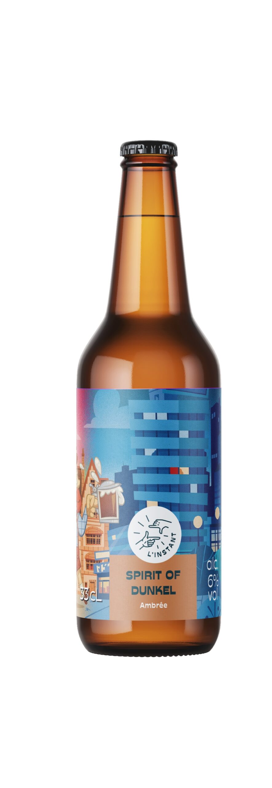 Mockup-33CL pour site internet Visuel de la bouteille 33cl de Spirit of Dunkel